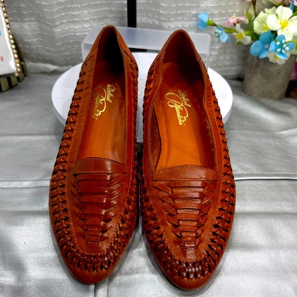 (B) Rafael Blantini Woven leather slip-on loafers, made in Brazil. Size 8.5 M - Picture 1 of 12